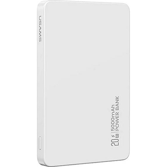 Usams Induction Powerbank 5000mAh 20W Pd Fast Charge White Cy Series (US-CD231) - (5KCD23103)