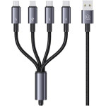 Usams Kabel 4w1 2xUSB-C/Lightning/Microusb 15W 1,2m Aluminum Alloy Data Cable Sufeng Series SJ739USb - (SJ739USB101)