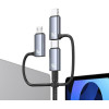 Usams Kabel 6w1 Fast Charging 240W 1,2m Data Cable Digital Dispay Aluminium Alloy Seria Sufeng (SJ737) - (SJ737USB01)