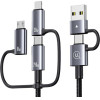 Usams Kabel 6w1 Fast Charging 240W 2m Data Cable Digital Dispay Aluminium Alloy Seria Sufeng (SJ738) - (SJ738USB01)