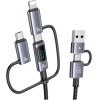 Usams Kabel 6w1 Fast Charging 60W 1,2m Data Cable Digital Dispay Aluminium Alloy Seria Sufeng SJ71 - (SJ713USB01)