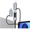 Usams Kabel 6w1 Fast Charging 60W 1,2m Data Cable Digital Dispay Aluminium Alloy Seria Sufeng SJ71 - (SJ713USB01)