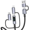 Usams Kabel 6w1 Fast Charging 60W 2m Data Cable Digital Display Alluminuim Alloy Seria Sufeng (SJ736) - (SJ736USB01)