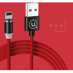 Usams Kabel Magnetyczny U-Sure lightning1m 2.1A Pleciony czerwony/Red (US-SJ292) - (SJ292USB02)