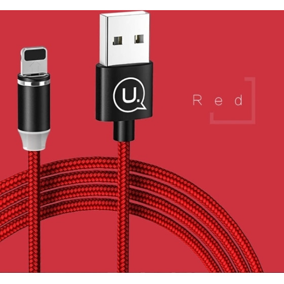 Usams Kabel Magnetyczny U-Sure lightning1m 2.1A Pleciony czerwony/Red (US-SJ292) - (SJ292USB02)
