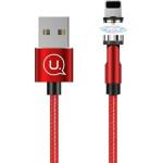 Usams Kabel Magnetyczny U59 lightning2.1A Fast Charge 1m Pleciony czerwony/Red (US-SJ472) Regulowany Kat - (SJ472USB02)