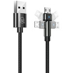 Usams Kabel Pleciony Obrotowy U60 2AMicrousb czarny/Black 1m (US-SJ478) - (SJ478USB01)