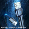Usams Kabel Pleciony Obrotowy U60 2AMicrousb czarny/Black 1m (US-SJ478) - (SJ478USB01)