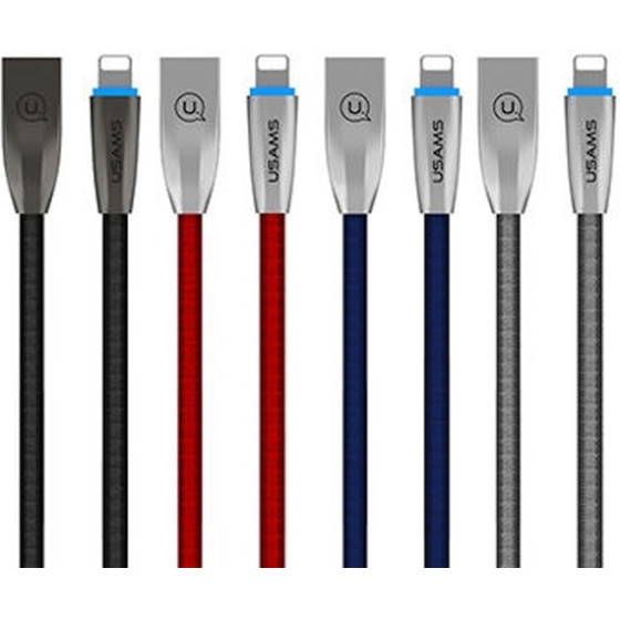 Usams Kabel Pleciony U-Light Lightningniebieski/Blue 1,2m IPZSUSB03 (US-SJ182) - (IPZSUSB01)