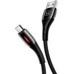 Usams Kabel Pleciony U-Tone microUSB1.2m Power-Off 2A Fast Charging czarny/Black (US-SJ346) - (SJ346USB01)