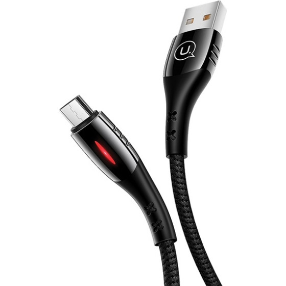 Usams Kabel Pleciony U-Tone microUSB1.2m Power-Off 2A Fast Charging czarny/Black (US-SJ346) - (SJ346USB01)