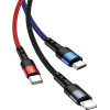 Usams Kabel Pleciony U26 3w1 0.35m 2AFast Charge (lightning/microUSB/USB-C) (US-SJ410) - (SJ410USB01)