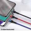 Usams Kabel Pleciony U26 3w1 0.35m 2AFast Charge (lightning/microUSB/USB-C) (US-SJ410) - (SJ410USB01)