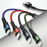 Usams Kabel Pleciony U26 4w1 1.2m 2AFast Charge (2xlightning/microUSB/USB-C) (US-SJ317) - (SJ317USB01)