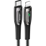 Usams Kabel Pleciony USB-C Na Lightningsmart Power-Off 20W Pd Cable 1.2m czarny/Black (US-SJ518) - (SJ518USB01)
