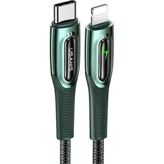 Usams Kabel Pleciony USB-C Na Lightningsmart Power-Off 20W Pd Cable1.2m Ciemny zielony/Dark Green (US-SJ518) - (SJ518USB02)