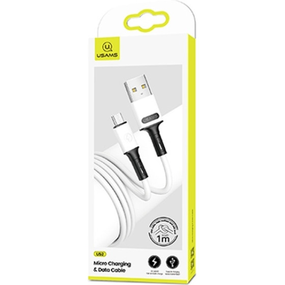 Usams Kabel U52 Microusb 2A Fast Charge1m bialy/White (US-SJ435) - (SJ435USB01)