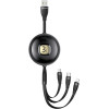 Usams Kabel U69 3w1 1m czarny/black(lightning/microUSB/USB-C) (US-SJ508) - (SJ508USB01)
