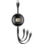 Usams Kabel U69 3w1 1m czarny/black(lightning/microUSB/USB-C) (US-SJ508) - (SJ508USB01)