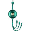 Usams Kabel U69 3w1 1m zielony/green(lightning/microUSB/USB-C) (US-SJ508) - (SJ508USB03)