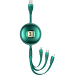 Usams Kabel U69 3w1 1m zielony/green(lightning/microUSB/USB-C) (US-SJ508) - (SJ508USB03)