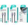 Usams Kabel Usb Na USB-C 3A 1,2mFast Charging stalowy/Tarnish (US-SJ663) - (SJ663USB01)