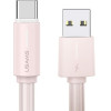 Usams Kabel USB-C 3A Yu Series 1mUSB-C/USB-A rozowy/Pink (US-SJ732) - (SJ732USB04)