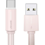 Usams Kabel USB-C 3A Yu Series 1mUSB-C/USB-A rozowy/Pink (US-SJ732) - (SJ732USB04)