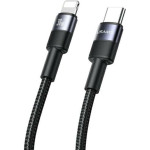 Usams Kabel USB-C Na Lightning 30W 1,2m czarny/Black (US-SJ729) (tuba) - (SJ729USBSG01)