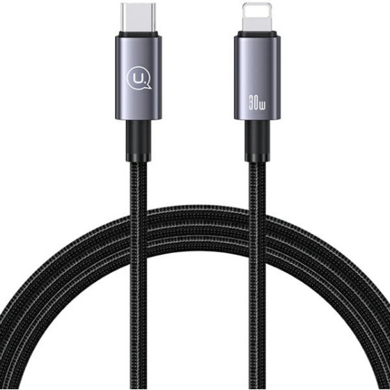 Usams Kabel USB-C Na Lightning 30W 1,2mFast Charging stalowy/Tarnish (US-SJ662) - (SJ662USB01)