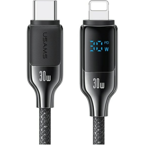 Usams Kabel USB-C Na Lightning 30W 1.2m Digital Display Zinc Alloy Fast Charging Data Cable Hx Series (US-SJ741) - (SJ741USB02)