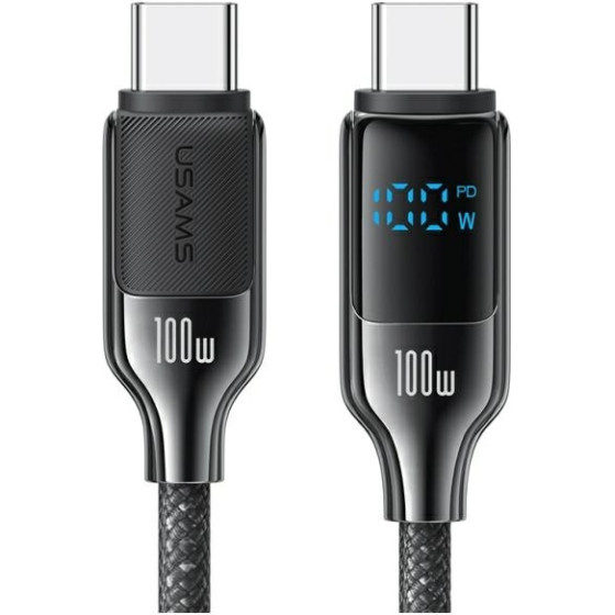 Usams Kabel USB-C Na USB-C 100W 1,2m Digital Display Zinc Alloy Fast Charging Data Cable Hx Seri - (SJ742USB01)
