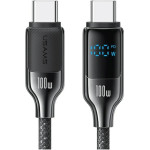 Usams Kabel USB-C Na USB-C 100W 1.2m Digital Display Zinc Alloy Fast Charging Data Cable Hx Series (US-SJ742) - (SJ742USB02)