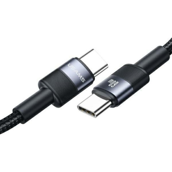 Usams Kabel USB-C Na USB-C 60W 1,2m Fast Charging stalowy/Tarnish (US-SJ724) - (SJ724USBSG01)
