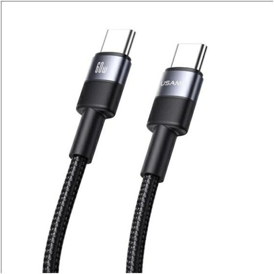 Usams Kabel USB-C Na USB-C 60W 1.2m Aluminum Alloy Data Cable Sy Series (US-SJ724) - (SJ724USB01)