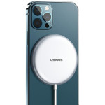 Usams Lad. Indukcyjna US-CD160 magneticW2 15W Aluminiowa Iphone 12 Series srebrny/Silver - (CD160DZ01)