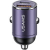 Usams Lad. sam. 1xUSB+1xUSB-C C38 30WPd Fast Charge z Wbudowanym Piescieniem fioletowy/Purple (US-CC206) - (CC206CC02)