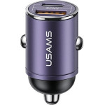 Usams Lad. sam. 1xUSB+1xUSB-C C38 30WPd Fast Charge z Wbudowanym Piescieniem fioletowy/Purple (US-CC206) - (CC206CC02)