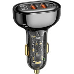 Usams Lad. sam. 2xUSB+1xUSB-C 125WFast Charge Transparent Black (US-CC158) - (CC158CC01)
