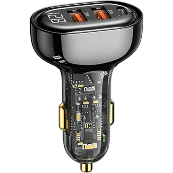 Usams Lad. sam. 2xUSB+1xUSB-C 125WFast Charge Transparent Black (US-CC158) - (CC158CC01)