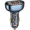 Usams Lad. sam. 2xUSB+1xUSB-C 125WFast Charge Transparent Blue (US-CC158) - (CC158CC02)