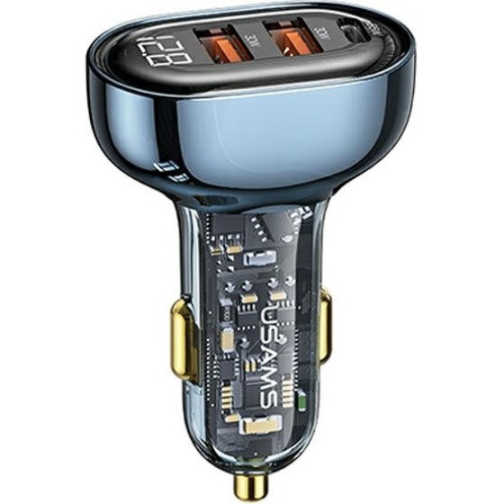 Usams Lad. sam. 2xUSB+1xUSB-C 125WFast Charge Transparent Blue (US-CC158) - (CC158CC02)