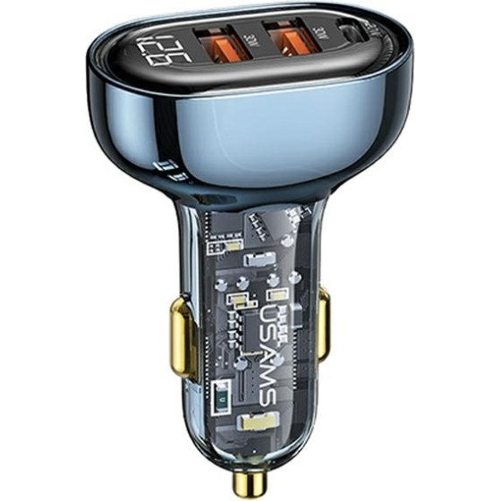 Usams Lad. sam. 2xUSB+1xUSB-C 80WFast Charge niebieski/Blue (US-CC159) - (CC159CC02)