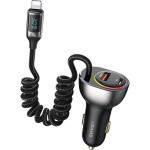 Usams Lad. sam. C37 1xUSB+1xUSB-C 60W +Kabel Ligtning 30W PD+Qc Fast Charge czarny/Black (US-CC193) - (CC193CC01)