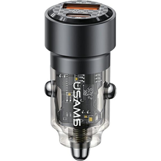 Usams Lad. sam. C39 USB+USB-C 60WFast Charge czarny/Black (US-CC208) - (CC208CC01)