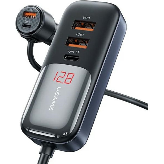Usams Lad. sam. C40 3xUSB+2xUSB-C 165WPD+Qc Fast Charge czarny/Black (US-CC213) - (CC213CC01)