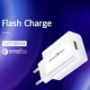 Usams Lad. siec. 1xUsb T22 18W 3A QC3.0+ Kabel USB-C 1m bialy/White (T48) - (T48OCLN01)