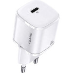 Usams Lad. siec. 1xUSB-C T36 Mini 20W(Only head) PD3.0 Fast Charging bialy/White (US-CC124) - (CC124TC02)
