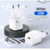 Usams Lad. siec. 1xUSB-C T36 Mini 20W(Only head) PD3.0 Fast Charging bialy/White (US-CC124) - (CC124TC02)