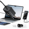 Usams Lad. siec. 1xUSB-C Ze Zwijanymkablem USB-C Retractable PD+Qc 30W Gan Fast Charging bialy/White - (CC241TC02)